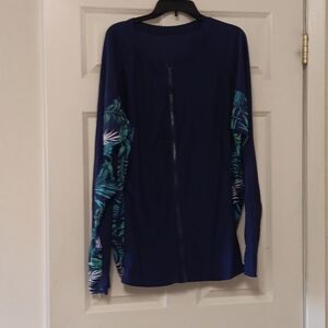 Daci Women 28W 50" Bust Long Sleeve Top Zipper Surf Boating Bathing Suit Jacket